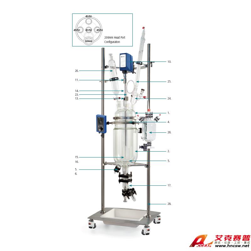 JULABO優萊博 100L玻璃夾套反應釜，JRS-1503-06